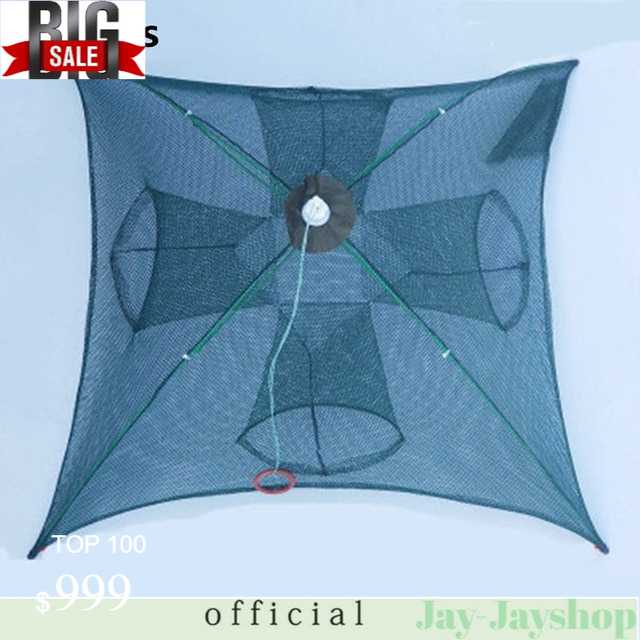 Jaring Pancing Ikan Udang Automatic Fold Umbrella Fishing Net 4 Holes