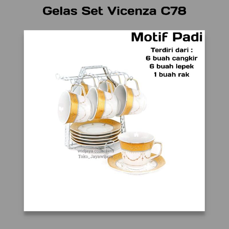 Tea Set Vicenza Motif Padi/Set cangkir Vicenza