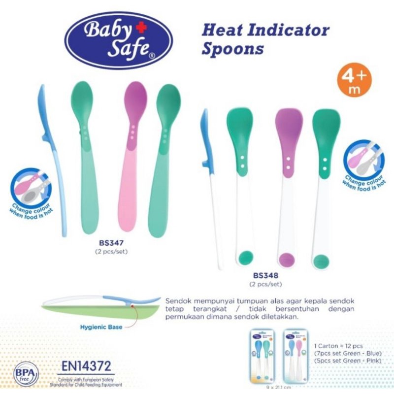 Baby Safe Indicator Spoon Round BS347 - Sendok Makan Bayi Heat Sensor