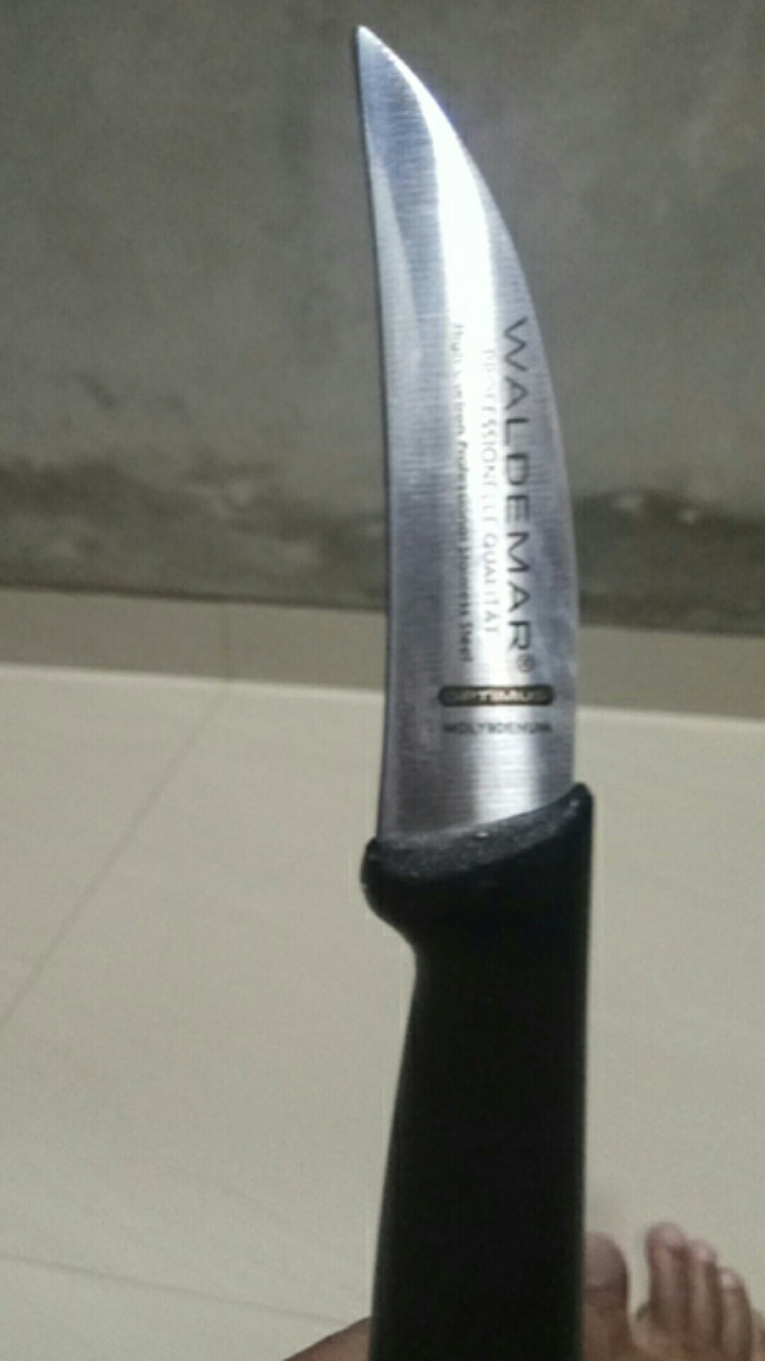 Waldemar Optimus Pisau Buah (peeling Knife) 2.5 (6.4 Cm), High Carbon Molybdenum Ss, Black Tpr Hand