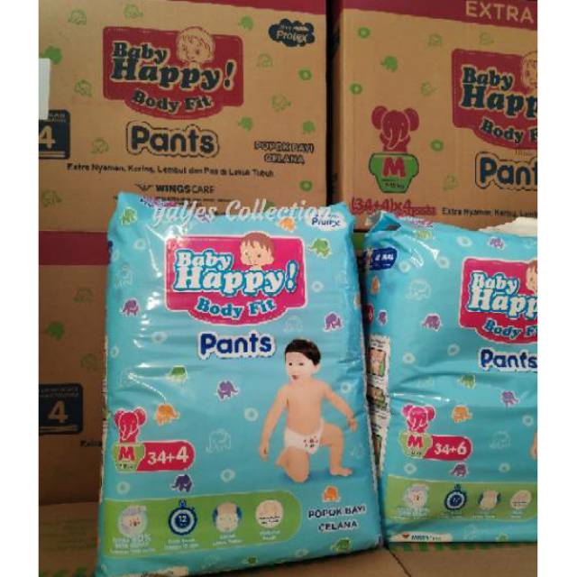 Babyhappy M 34  pempers body fit pants popok bayi hemat baby happy M34 celana