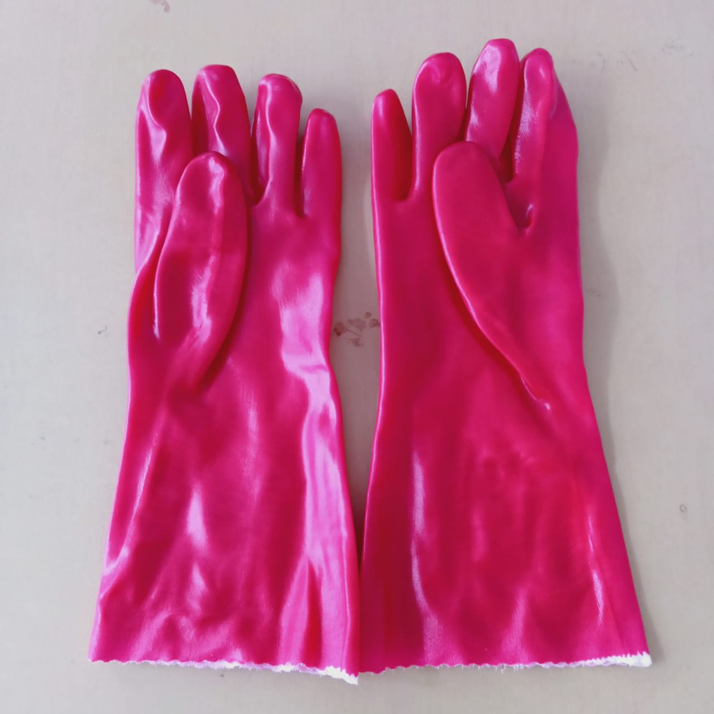 Sarung tangan PVC RED GLOVE 35 CM murah/ Sarung Tangan PVC terlaris