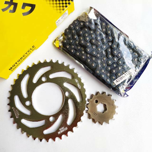 Gear Set Fukukawa Jupiter Mx 135 1S7 Rantai 428H-112L-39T-15T