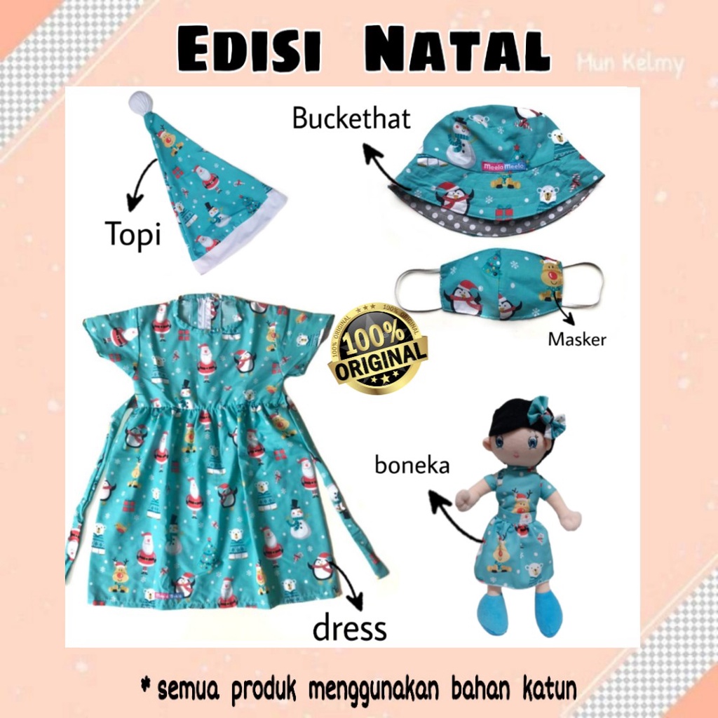 COD DRESS ANAK BAJU ANAK | TOPI NATAL | BUCKETHAT | PERNAK PERNIK AKSESORIS NATAL MURAH