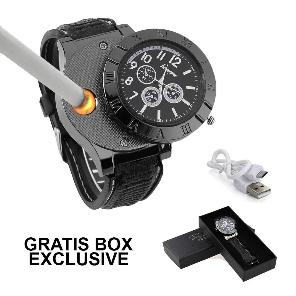 JAM TANGAN KOREK ELEKTRIK / JAM TANGAN PRIA KOREK API USB CHARGER