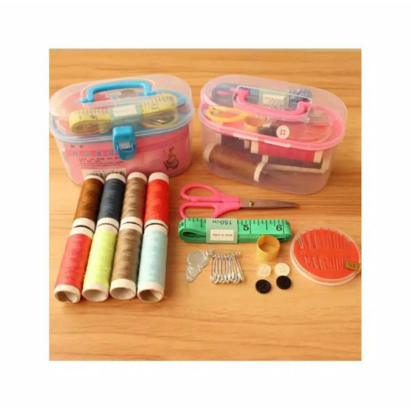 Alat Jahit Sewing Box Set Peralatan Benang Jarum Lengkap Praktis