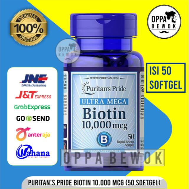 PENUMBUH RAMBUT DAN BREWOK BIOTIN 10.000 Mcg Alis Kumis Jambang