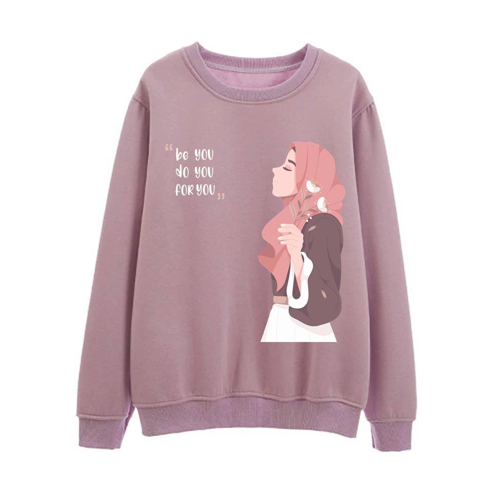 Be You Sweater Wanita Oversize Fleece Size  M - XXL
