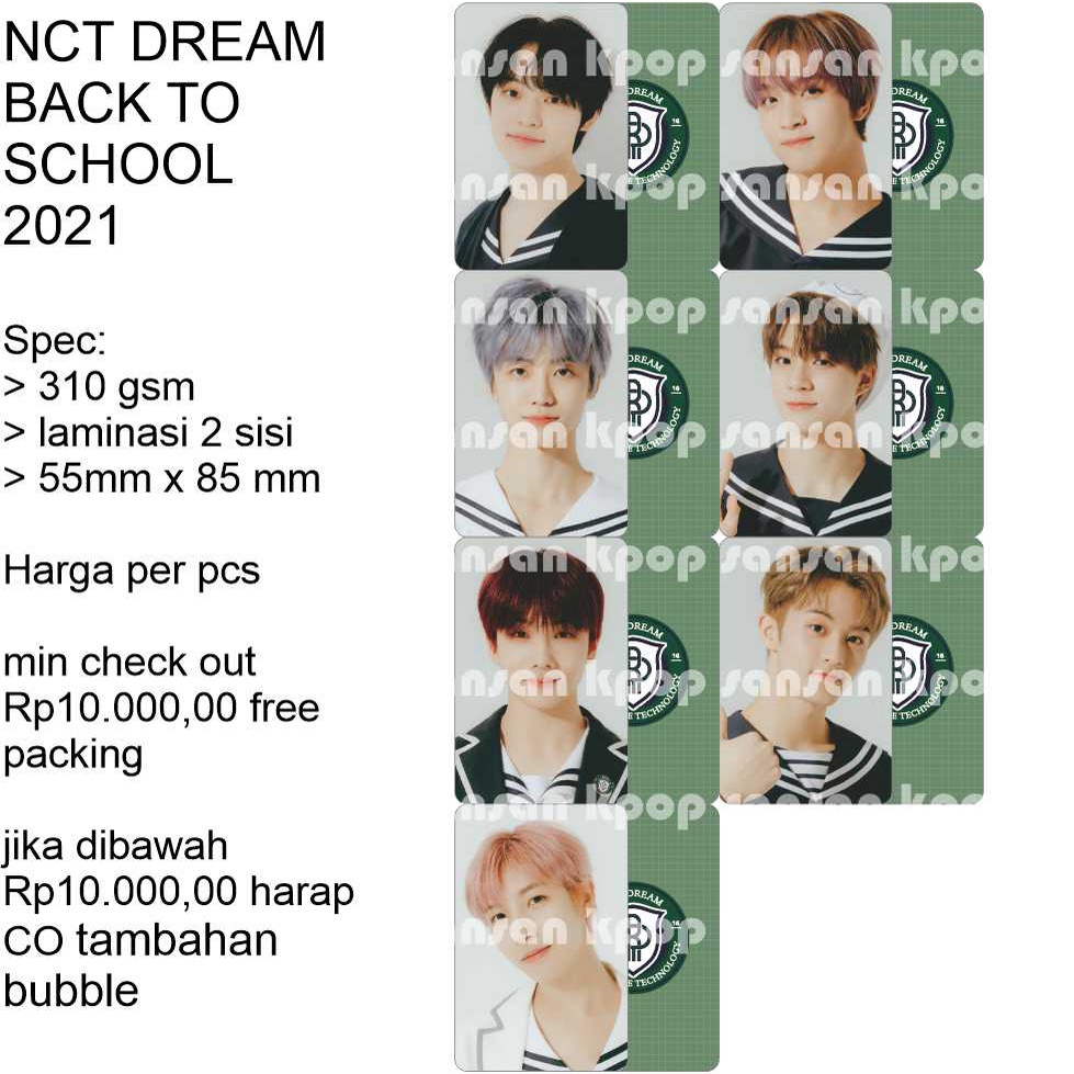 photocard nct DREAM sekolah 2021 unofficial