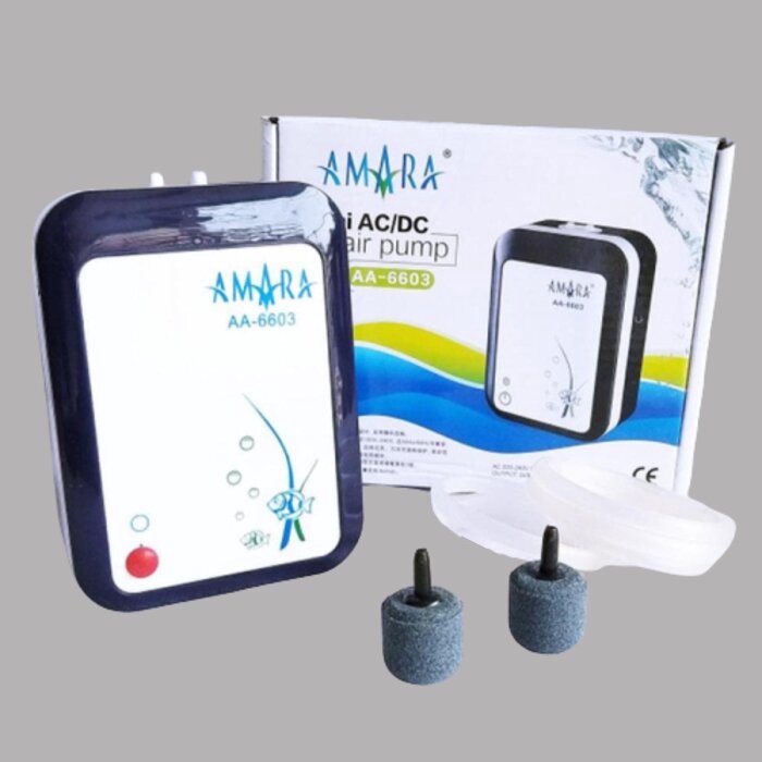 Amara AA 6603 Aerator Mini AC DC Pompa Udara Aquarium Air Pump AA6603