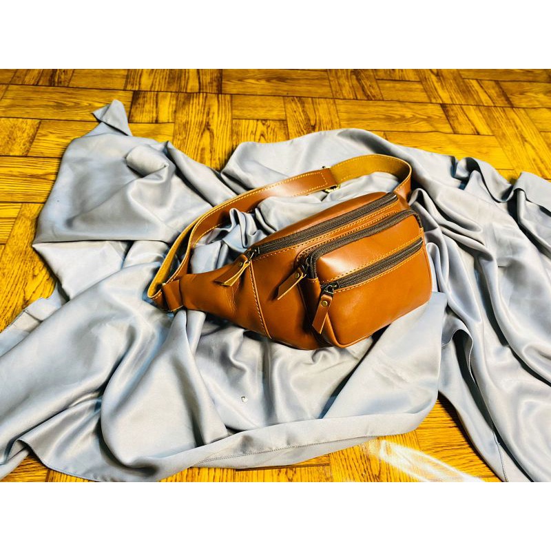 TAS WAISTBAG PRIA KULIT SAPI ASLI ORIGINAL TAS KULIT