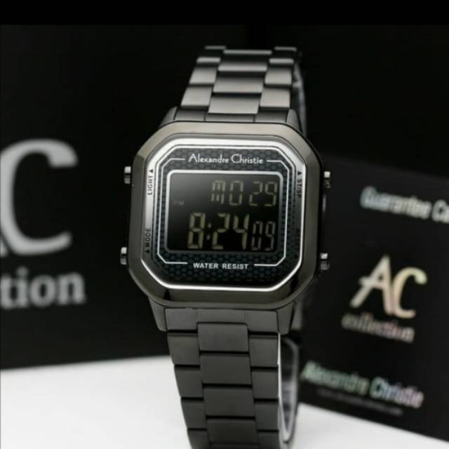 Jam Tangan Alexandre Christie 9226 Pria / Wanita Black digital Original