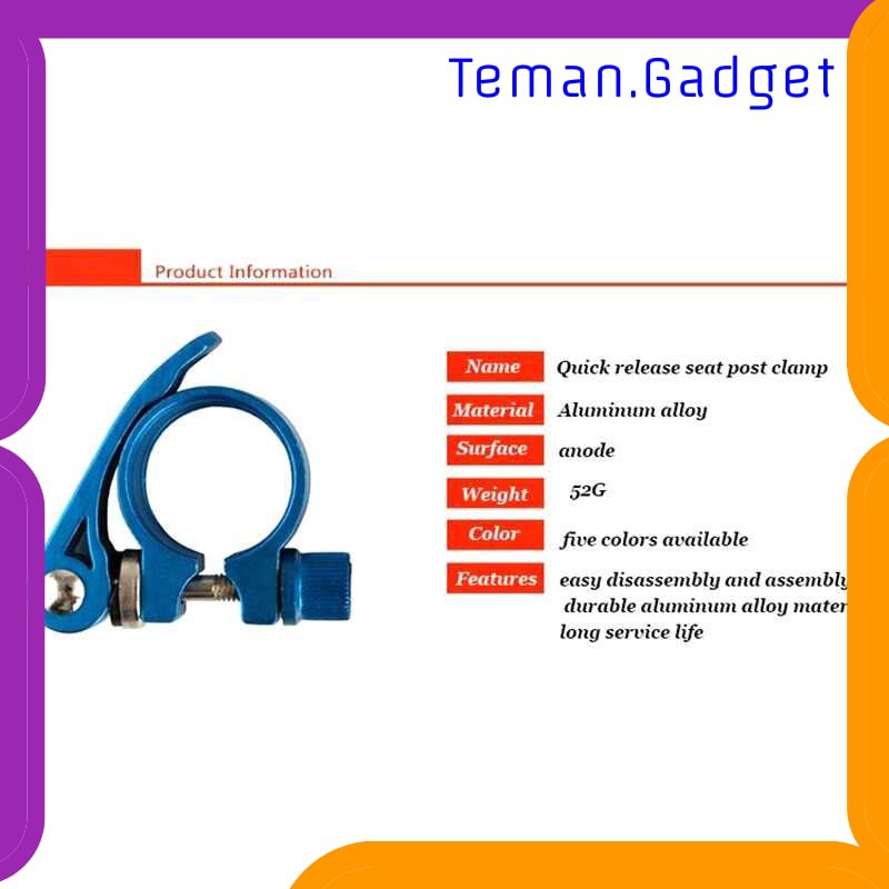 TG-IB0576 TOSEEK Kunci Sadel Sepeda Quick Release Clamp 34.9mm - RC-237