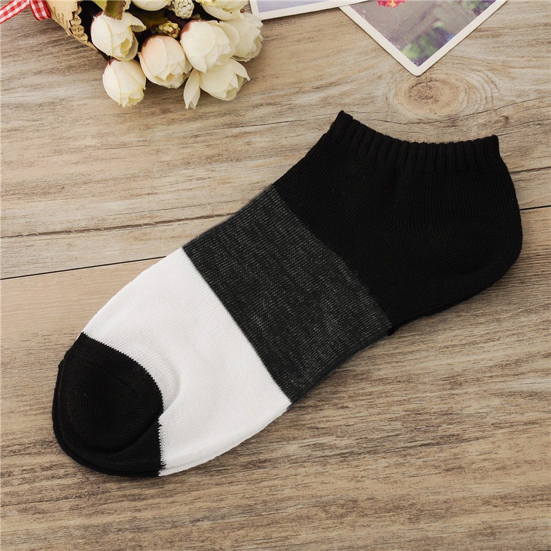 MM - Kaos Kaki Wanita Motif 3 Warna Import Semata Kaki Bayar Ditempat ()-HITAM