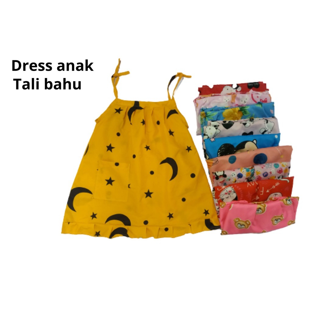 Dress anak perempuan tali bahu karakter termurah