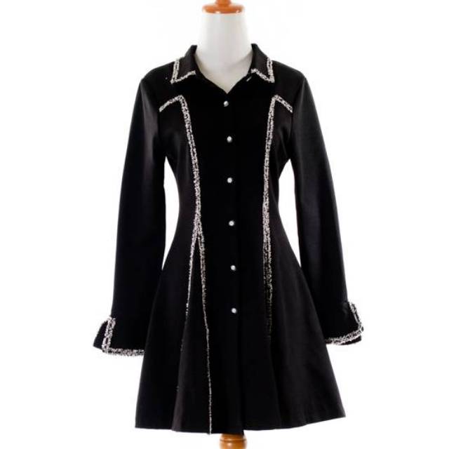 UT-056 Black Dress With silver line