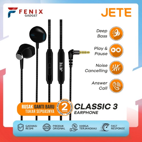 Headset Earphone  JETE Classic 3 - Garansi 2 Tahun