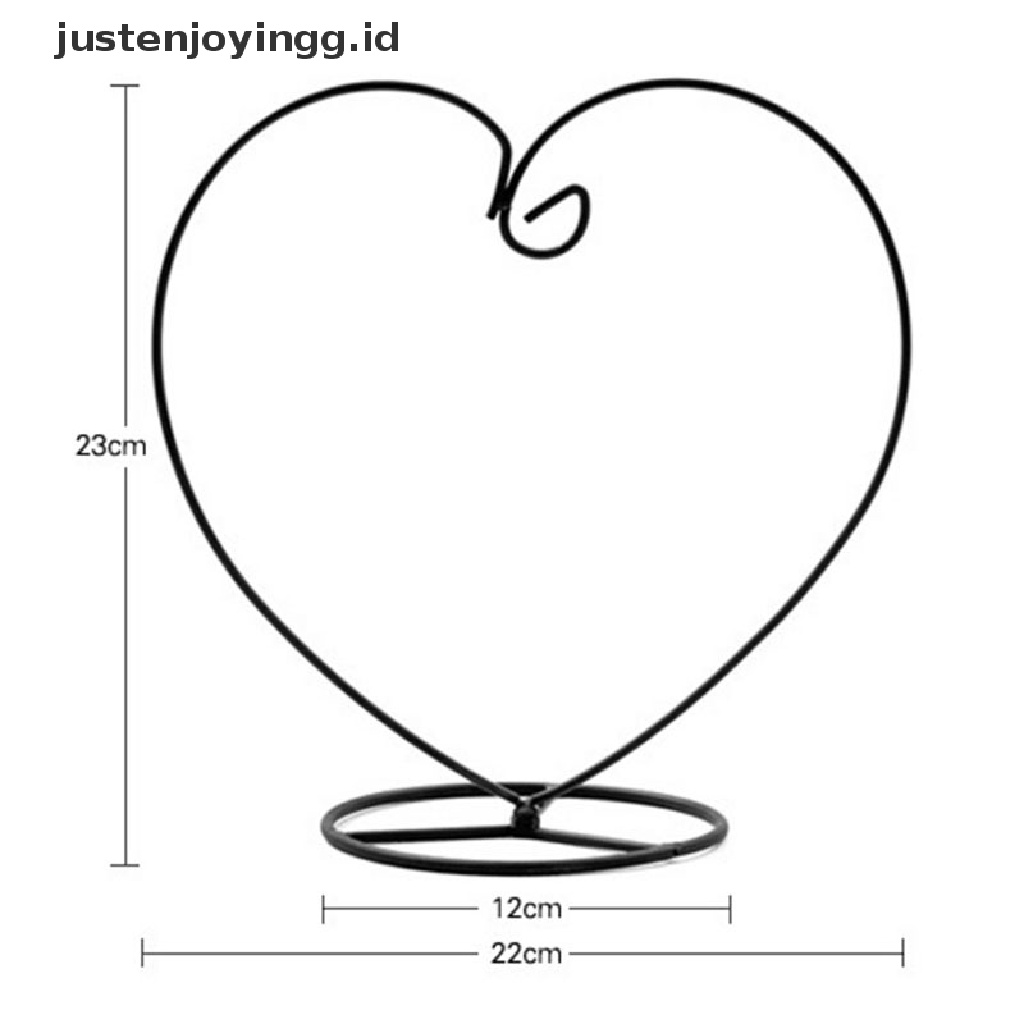 // justenjoyingg.id // Black Heart-shaped Iron Hanging Plant Glass Vase Terrarium Stand Holder ~