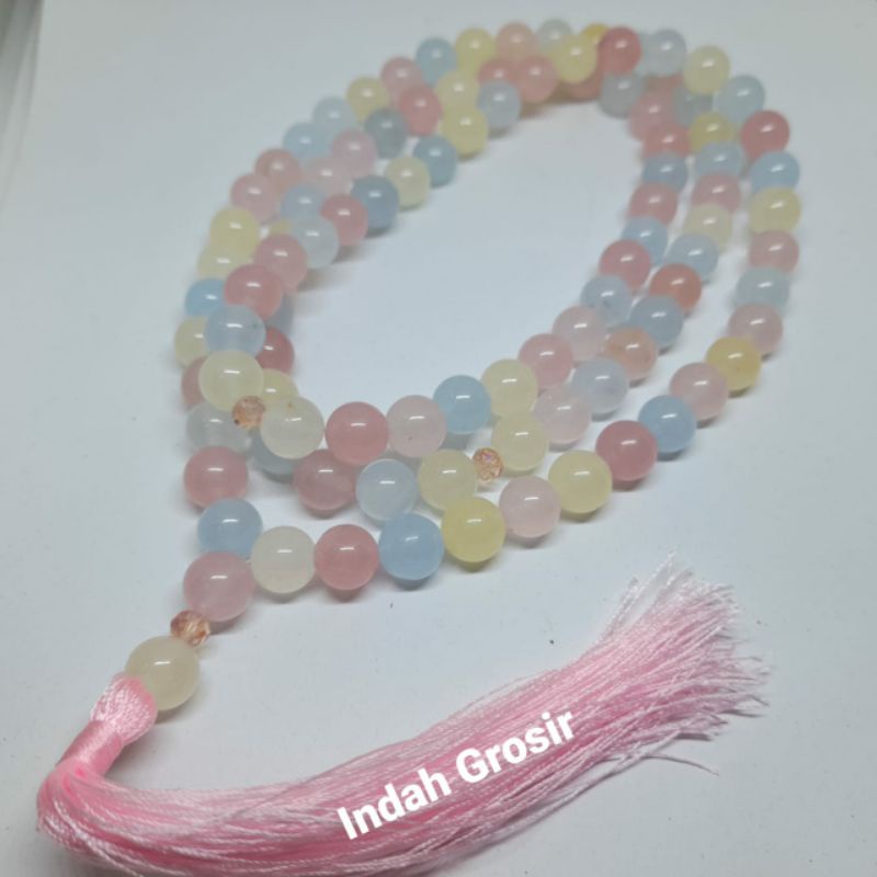 TASBIH MORGANITE / 99 BUTIR / 10 MM ASLI NATURAL