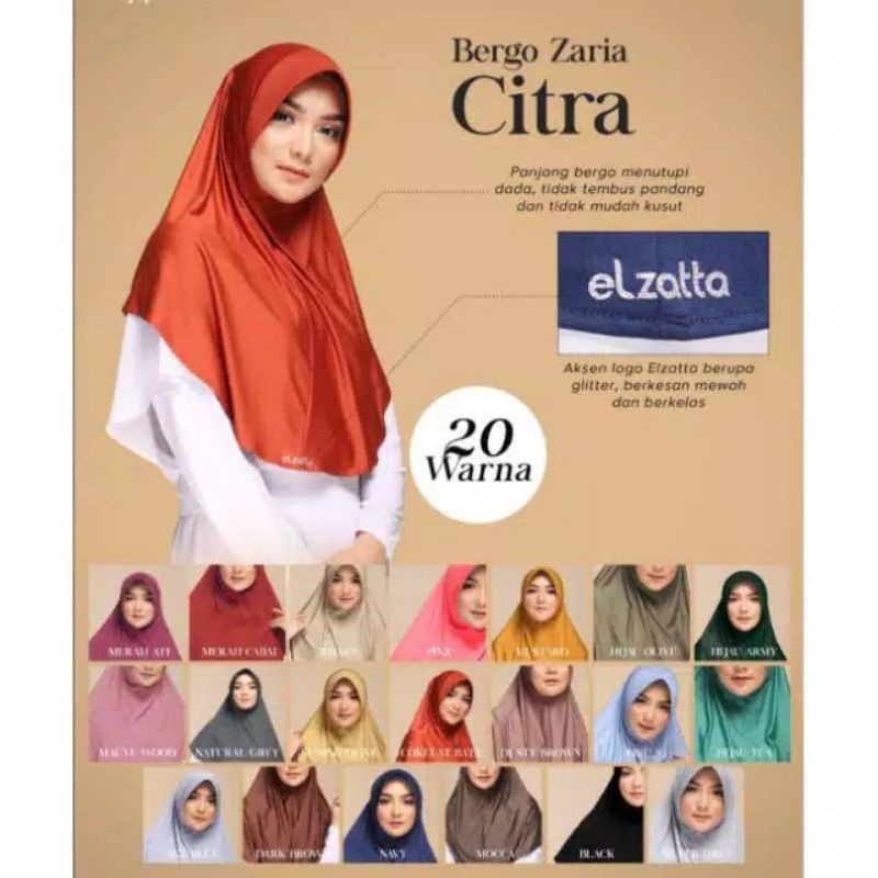 NEW BERGO ZARIA CITRA WARNA BATA CAKEEPPP ADEM
