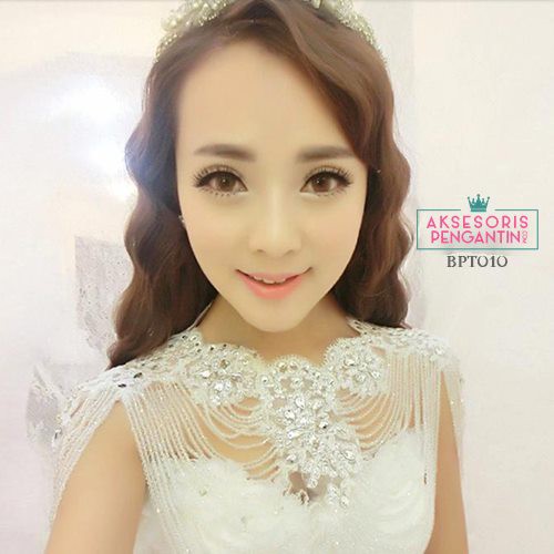 [TRUSTED SELLER] ASESORIS PENGANTIN MUTIARA BOLERO PESTA CRYSTAL PUTIH BPT010