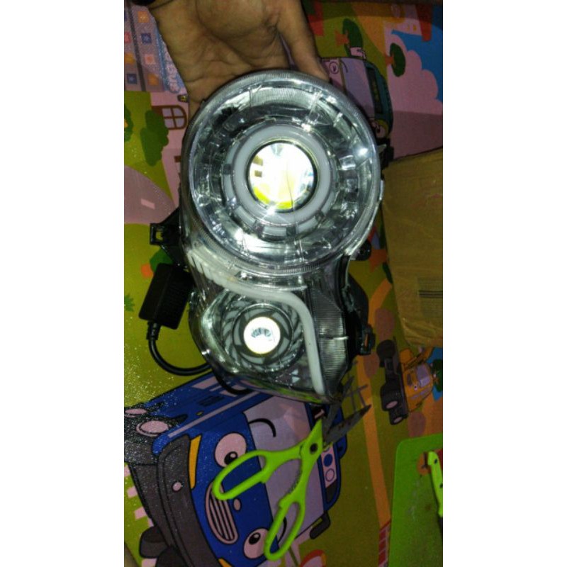 Reflektor tiger pece doble projie hilow plus lampu alis