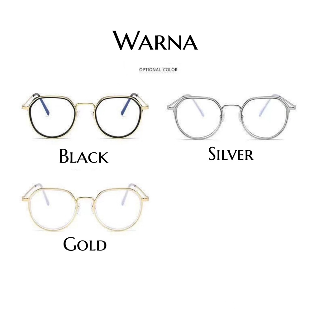 (Rowling (ka-84)Frame Kacamata Retro Terbaru Poligonal Tidak teratur Wanita Pria Import anti Radiasi Blue Light Kacamata Fashion