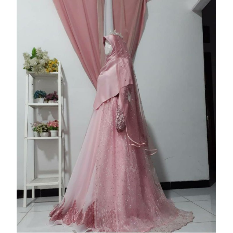 gaun pengantin muslimah syar'i gaun akad gaun walimah wedding dress muslimah syar'i gaun walimah sya