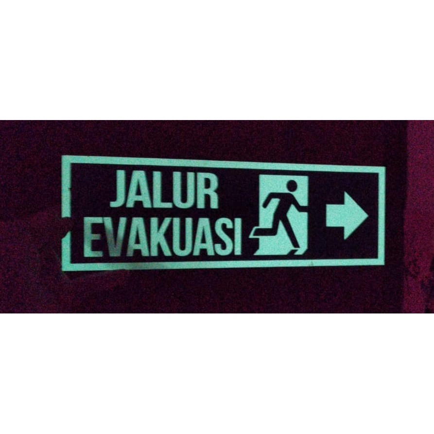 STICKER JALUR EVAKUASI GLOW IN THE DARK/POSFOR
