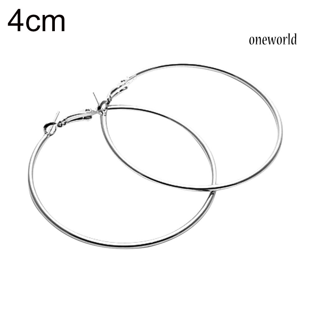 OW@ 1Pair Women Big Circle Charm Statement Hoop Earrings Evening Party Jewelry Gift