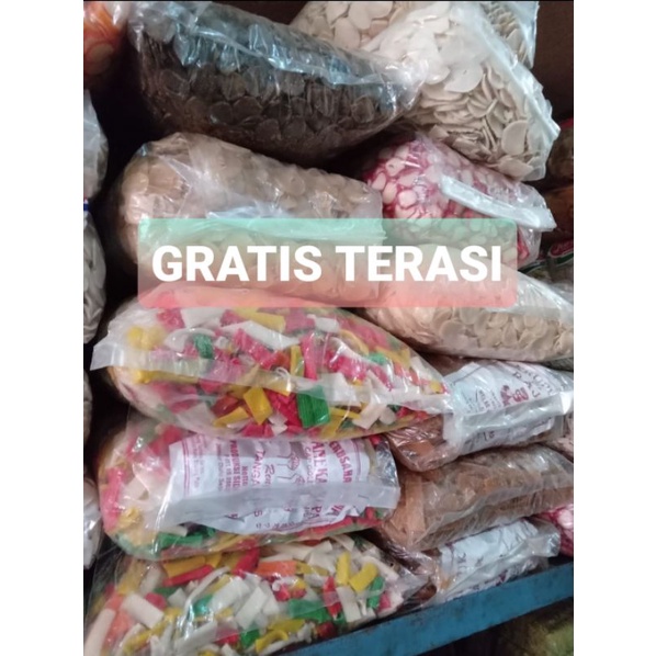 

KERUPUK IKAN MENTAH 250 GR KHAS CIREBON BONUS TEH/TERASI/CANDY