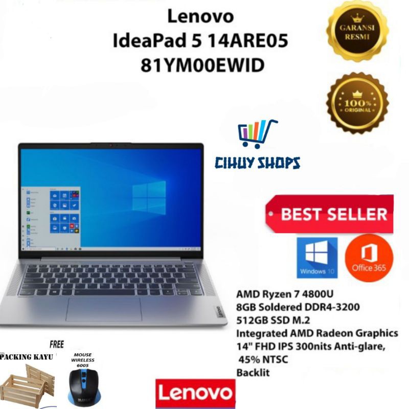 Laptop Lenovo Ideapad Slim 5 Ryzen 7 4800U 512 SSD 8GB OHS IPS FHD W10