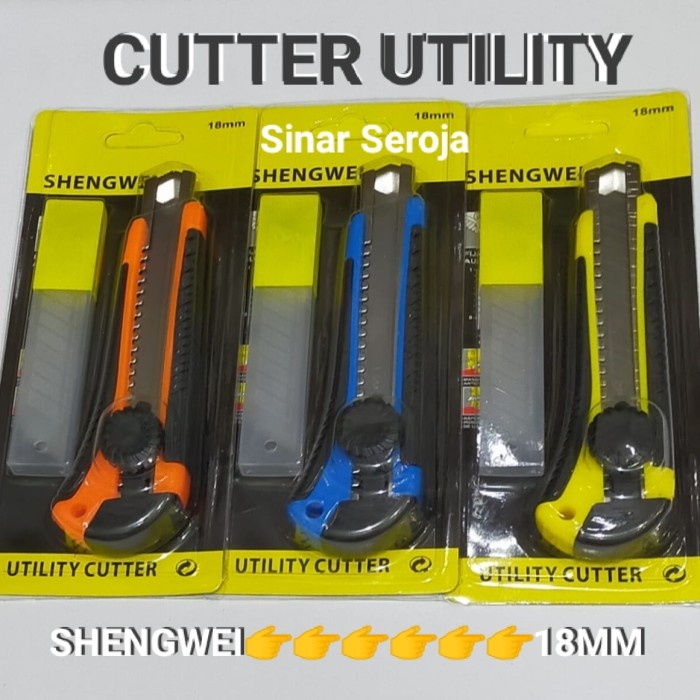 

Promo Cutter Besar + Refill Isi 3Pcs / Cutter Shengwei 18Mm Trendi