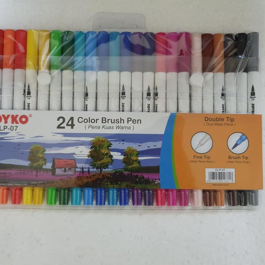 

BISA COD ✔️Joyko Color Brush Pen double tip Set (24-warna) CLP-07|RA2