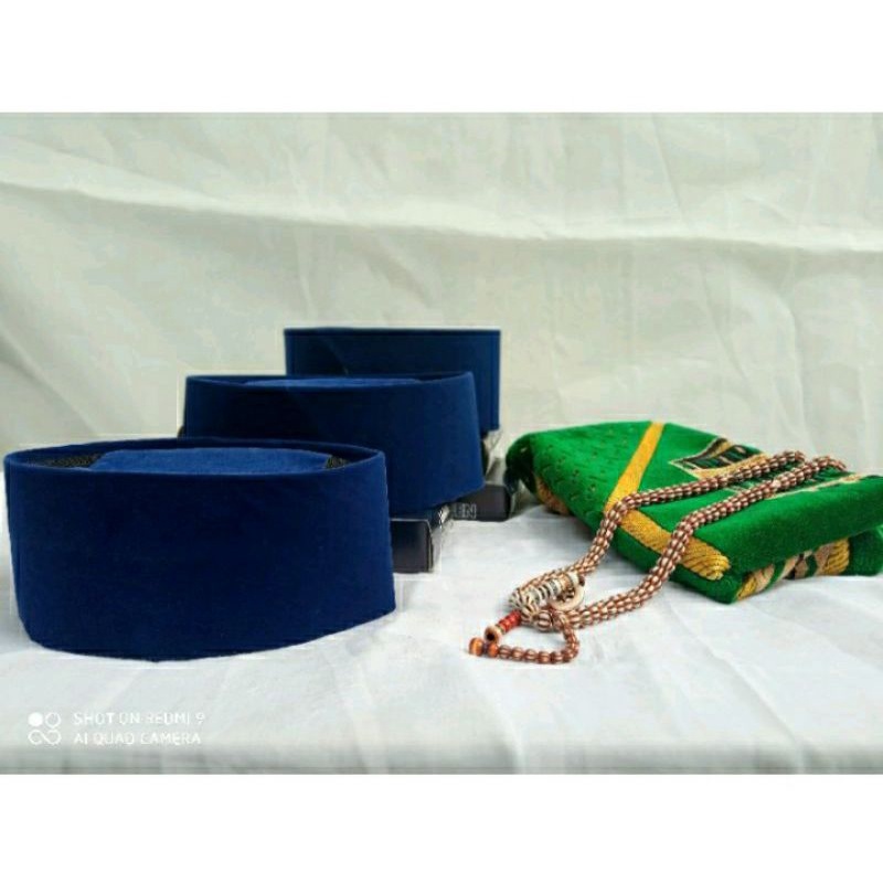 PECI SONGKOK POLOS BIRU / KOPIAH SONGKOK POLOS BIRU