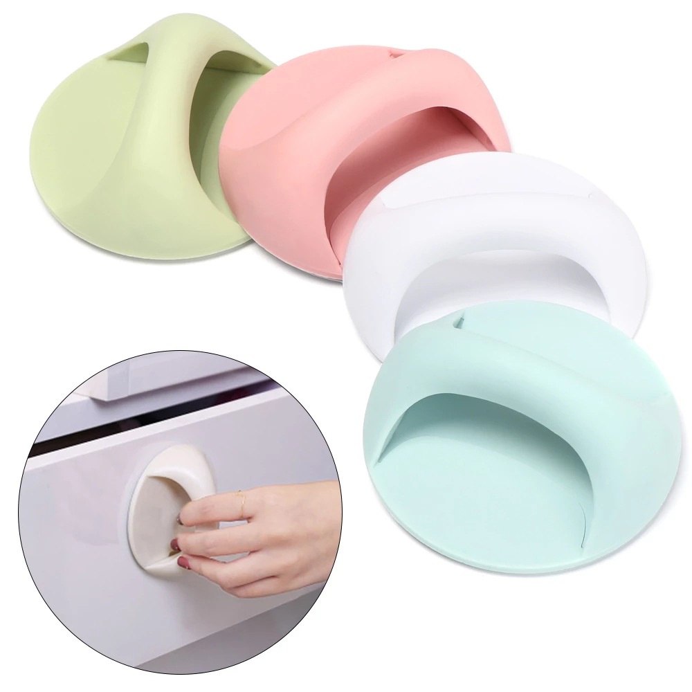 Hot Sale/1Pc Pegangan Pintu Bebas Pukulan Berperekat Serbaguna/Pegangan Lemari Laci Kaca Jendela Plastik Rumah/Pegangan Lemari Kulkas Tanpa Penanda Knob Kenyamanan