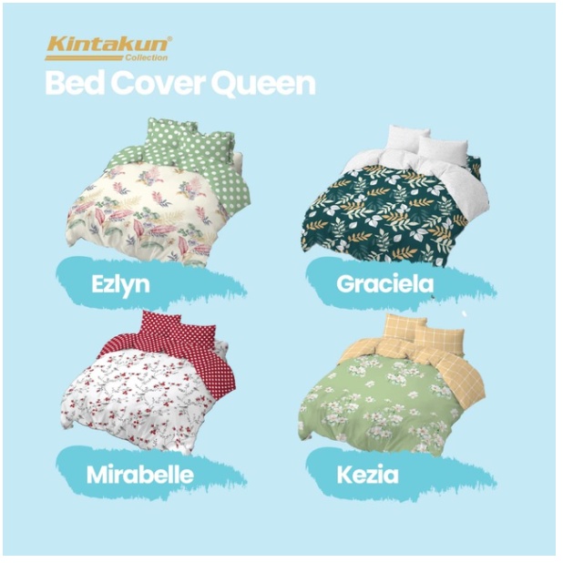 Kintakun Bed Cover 160 Queen Dluxe Flower Edition Microtex 39 cm