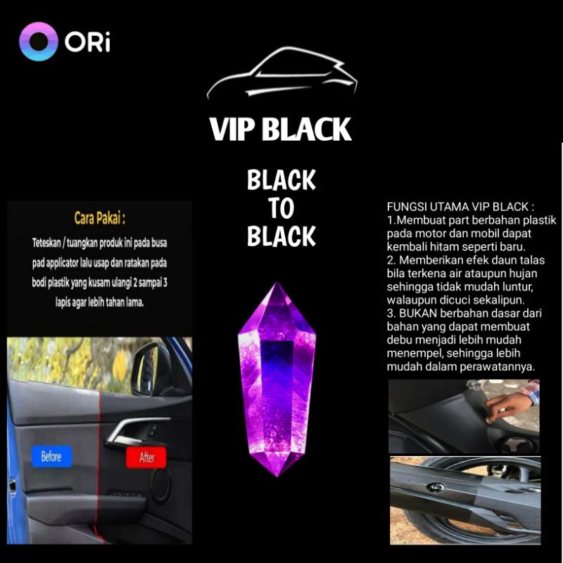 Vip Black Premium Penghitam Body Motor / Mobil