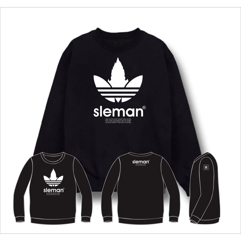 Crewneck Sweater Adidas Trefoil Sleman Casual