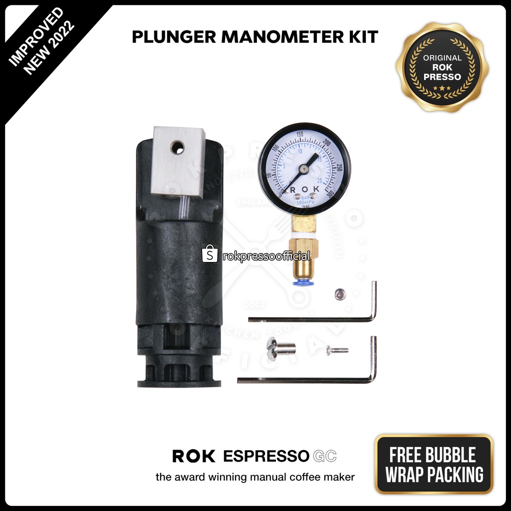 Plunger Rok Presso GC Pro Extreme Kit + Manometer 100% Original | Plunger RokPresso with Manometer
