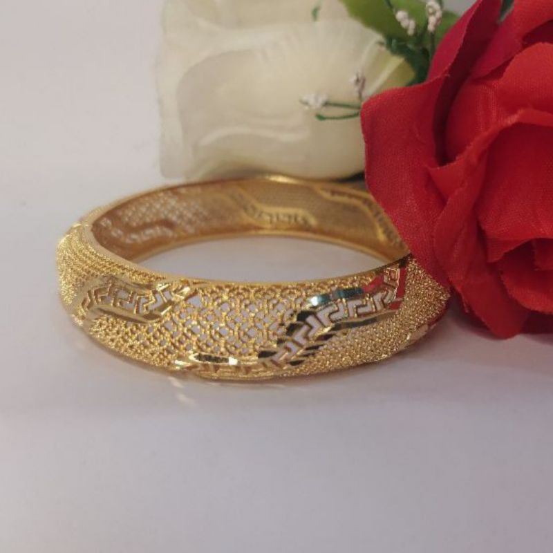 gelang tangan dewasa, perhiasan xuping lapis emas 24k