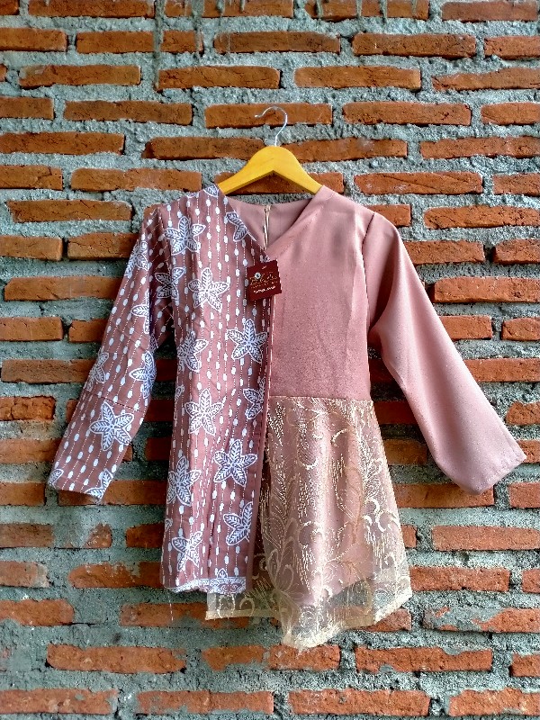 Tey-17 Batik Wanita Asj Sa Hrb026 Kenongo Kemeja Tosca Pendek