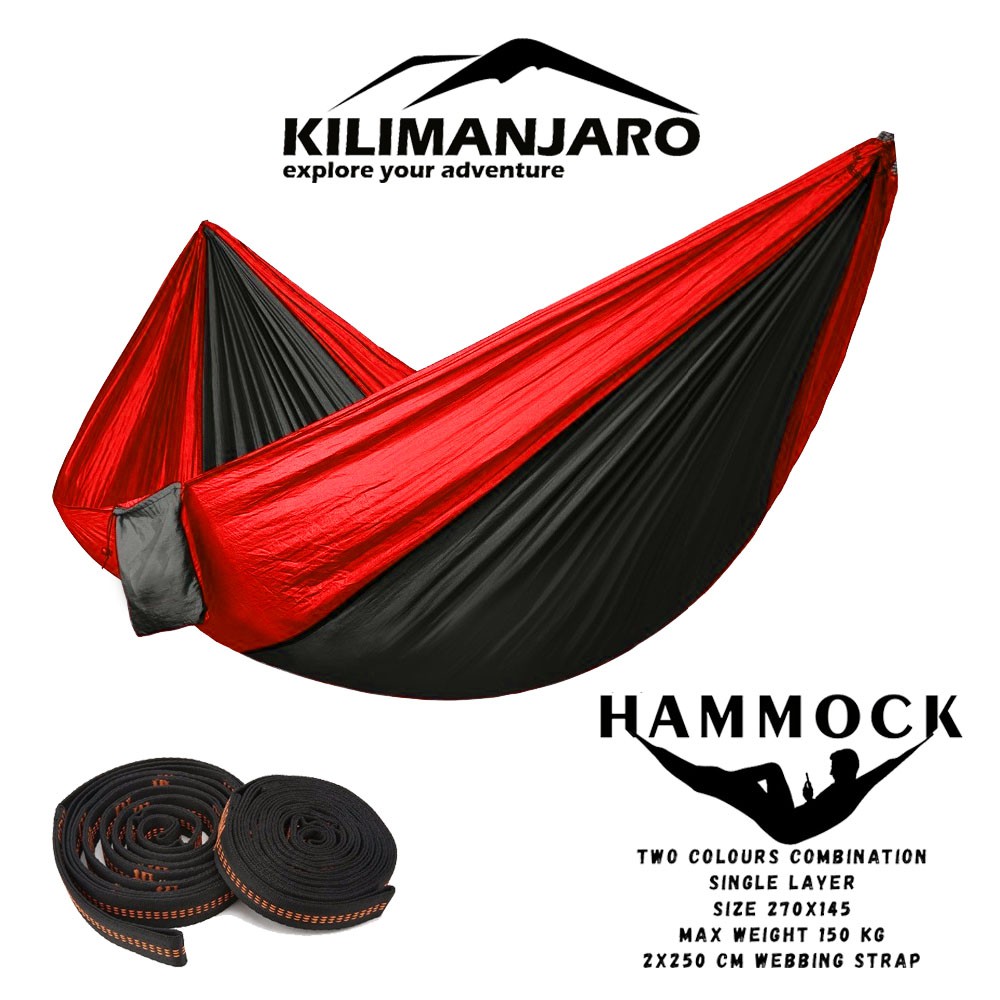 Hammock camping ayunan kombinasi 2 warna Kilimanjaro Hammock Outdoor