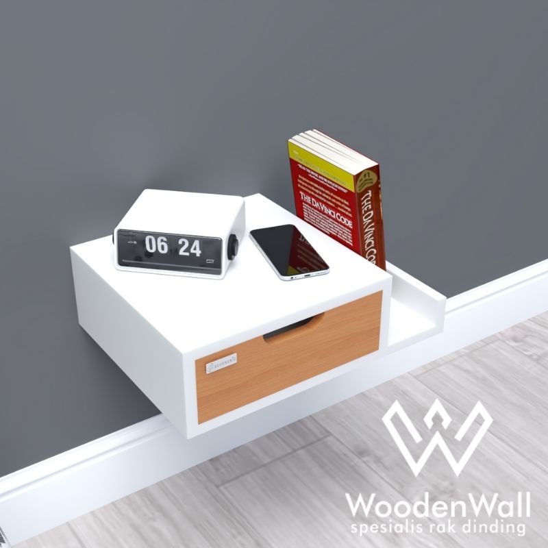 ambalan laci minimalis gantung tempel dinding ruang kamar - rak laci minimalis by Decorunic