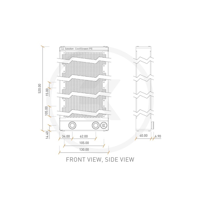 EKWB EK CoolStream PE 480 (Quad) (Ketebalan 38mm)