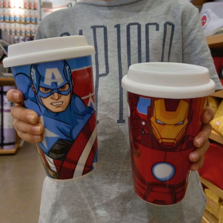 MINISO ORIGINAL SALE READY TUMBLER MARVEL Captain America Iron Man Thor Captain Marvel Mug Gelas