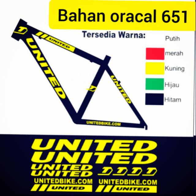 Stiker frame sepeda united