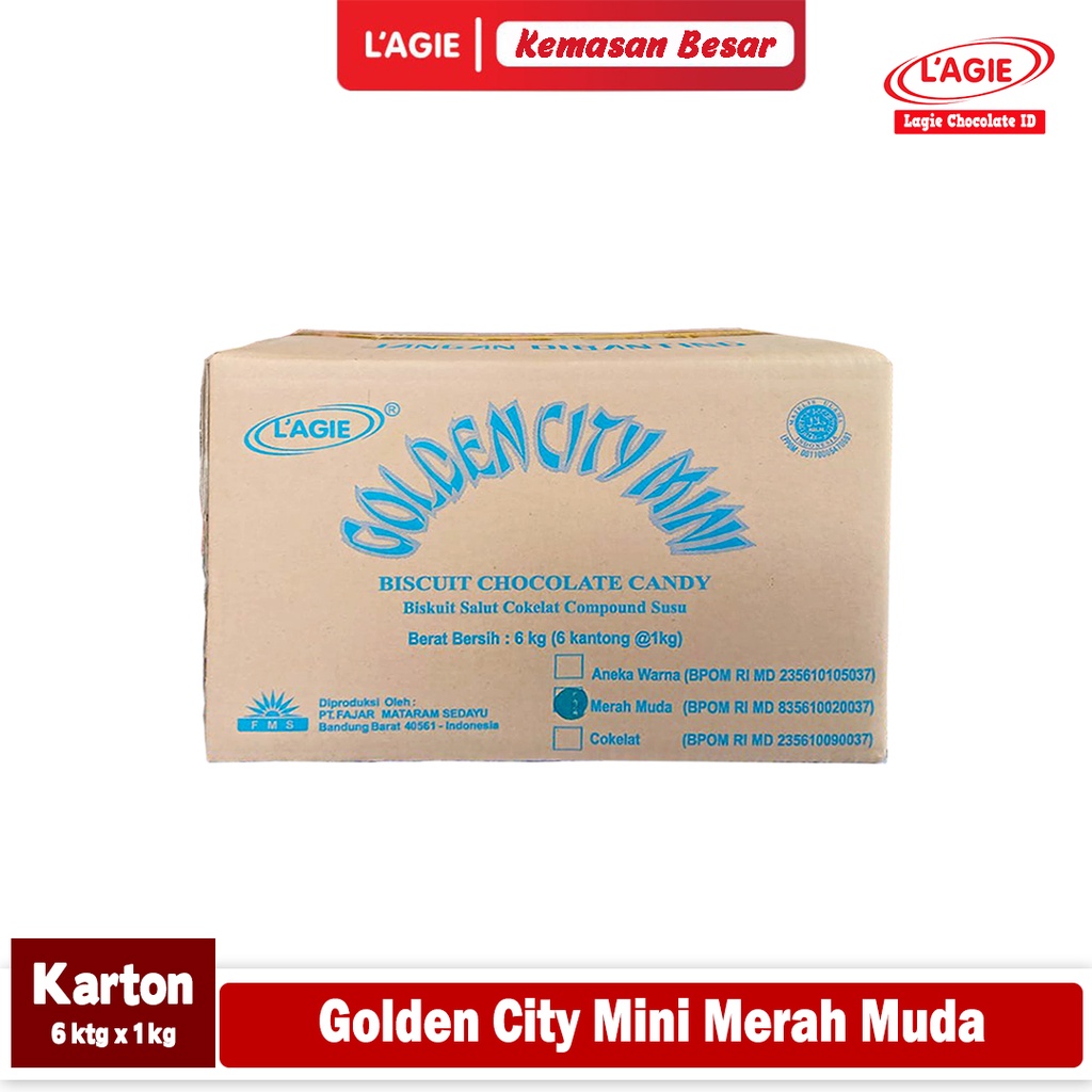 

COKELAT LAGIE GOLDEN CITY MINI PINK 1 KARTON ISI 6 KANTONG