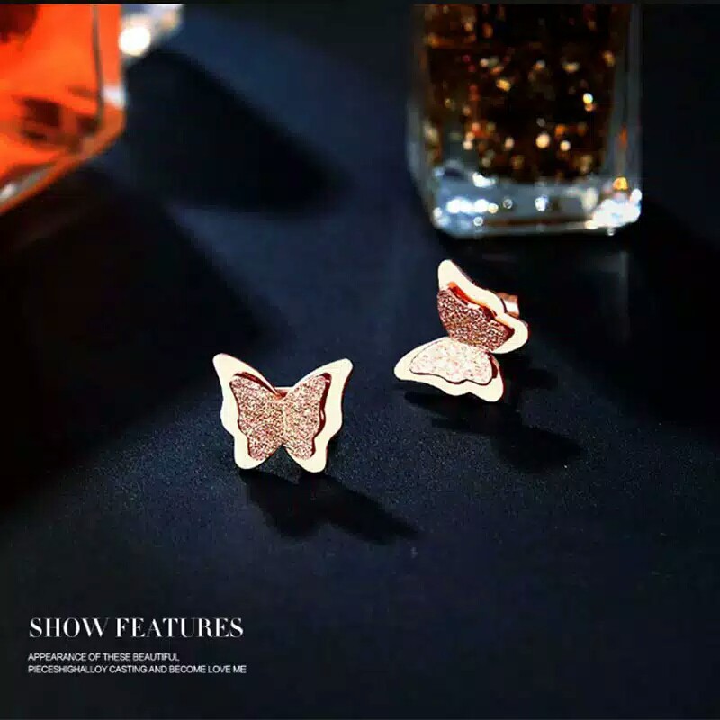 GG Anting Tusuk Butterfly Titanium# AT-133