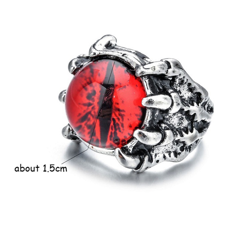 Cincin Desain Evil Eye Gaya Punk Untuk Pria Dan Wanita